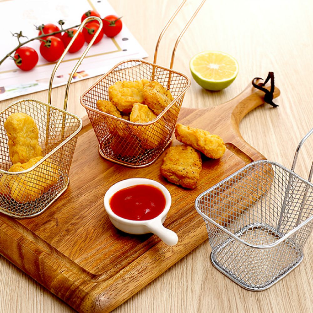Decorative Mini Square Fry Bas - Food Snacks Catering ulasan dan harga