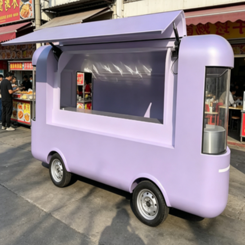 Round Movable Food Trailer Por - Food Snacks Drinks ulasan dan harga